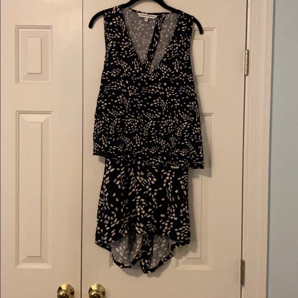 Cupcakes and Cashmere Navy and White Romper